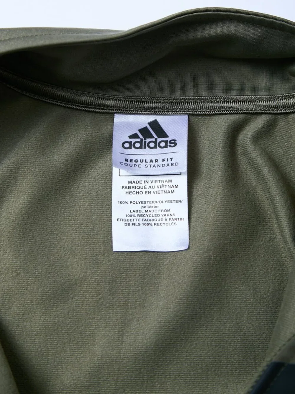 adidas Contrast 3-Stripe Tricot Track Jacket Unisex Big Kids 10/12 olive green